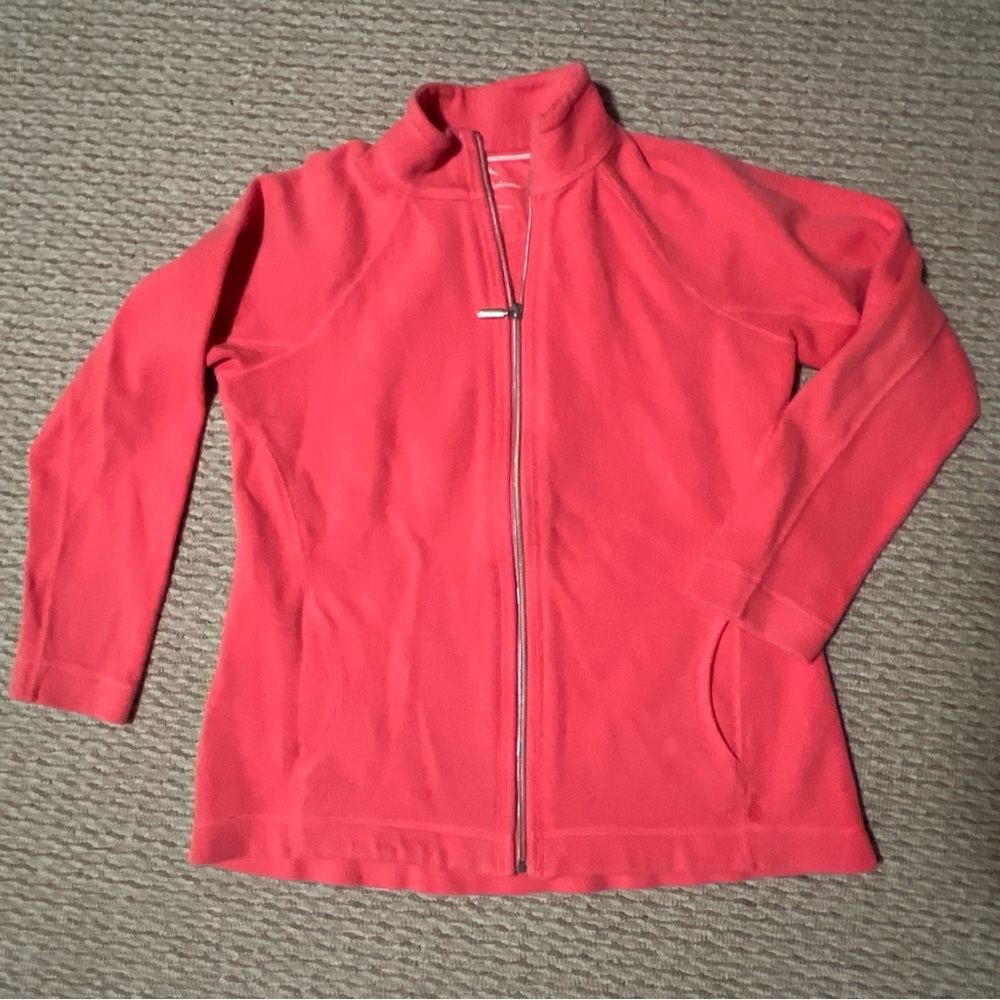 Tommy Bahama women’s full zip coral sweater, medium